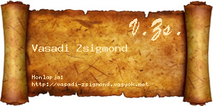 Vasadi Zsigmond névjegykártya